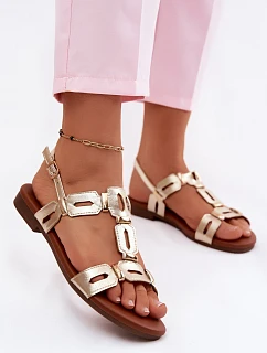 Dámské sandály Ploché Zlaté model 22133805 - S.Barski