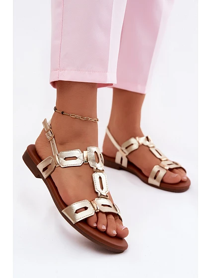 Dámské sandály Ploché Zlaté PL61-0903 S.Barski