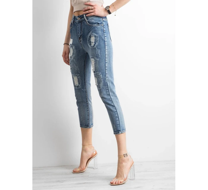 Kalhoty JMP SP CHK001 jeans.81 modrá