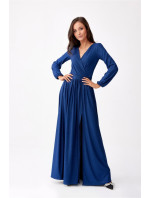Dámské dlouhé šaty SUK0420 tm.modré - Roco Fashion