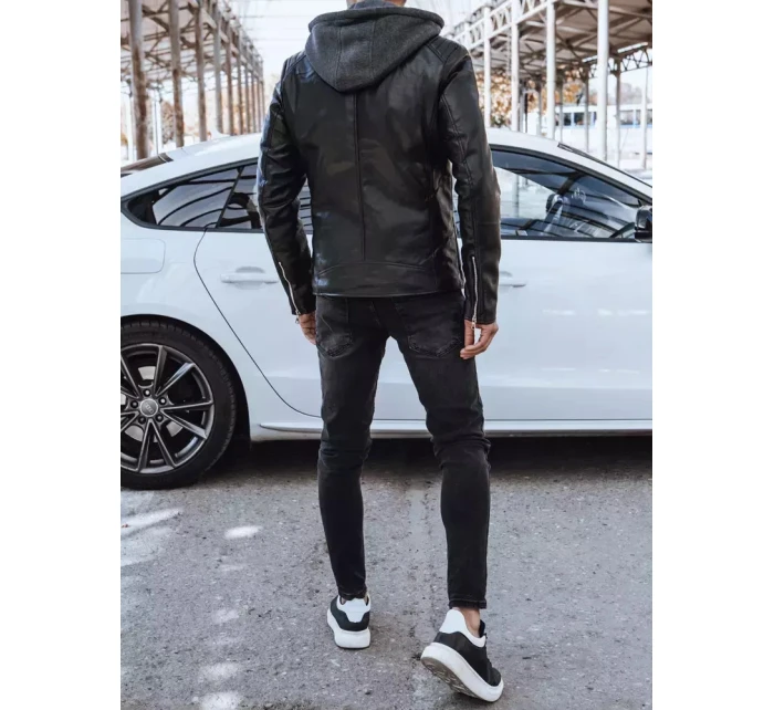 Pánská kožená bunda černá FashionStreet TX4277