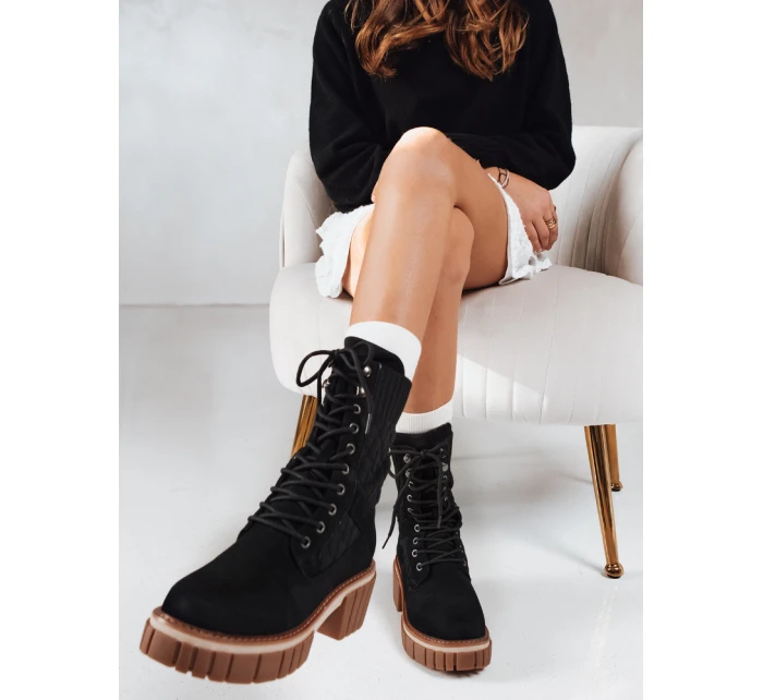 Dámské šněrovací boty černé model 21993912 - Dstreet Dámské šněrovací boty černé model 21993912 - Dstreet