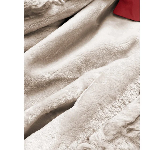 Tmavě červená bunda parka s odepínací kožešinovou podšívkou model 21246773 - J.STYLE Tmavě červená bunda parka s odepínací kožešinovou podšívkou model 21246773 - J.STYLE