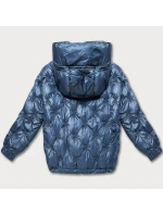 Světle modrá prošívaná oversize bunda s kapucí Minority (M2-6510-30)