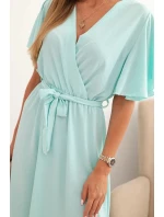 Šaty s překládaným výstřihem mátová Šaty s překládaným výstřihem mátová