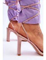 Elegantní vázané sandály s kamínky Nude Nessy Elegantní vázané sandály s kamínky Nude Nessy