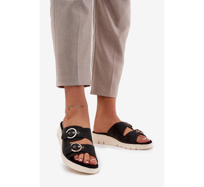 Dámské sandály na platformě a klíně černé Vimarils Dámské sandály na platformě a klíně černé Vimarils