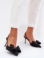 Lodičky S Odkrytými Patami A Mašlí Černé Eklevia