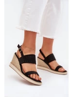 Dámské Sandály S Na Klínu Černé model 21704029 - Boto Dámské Sandály S Na Klínu Černé model 21704029 - Boto