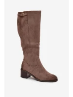 Kozaki před koleno eko semiš na sloupku Vinceza 58332 tmavě béžové Kozaki před koleno eko semiš na sloupku Vinceza 58332 tmavě béžové