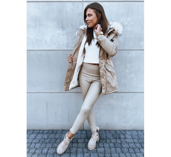 Dámská zimní bunda parka VIXEN béžová FashionStreet TY3873 Dámská zimní bunda parka VIXEN béžová FashionStreet TY3873