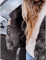Dámská chlupatá bunda ramones černá FashionStreet TY5233