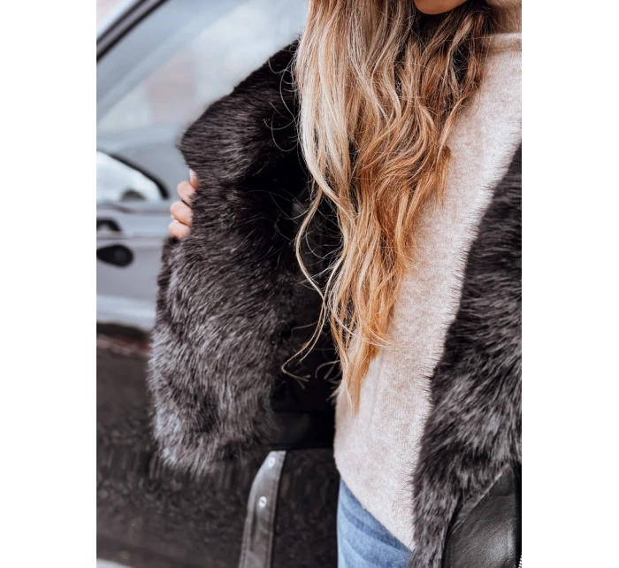 Dámská chlupatá bunda ramones černá FashionStreet TY5233