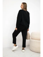 Viskózový komplet teplákové + kalhoty černý Viskózový komplet teplákové + kalhoty černý