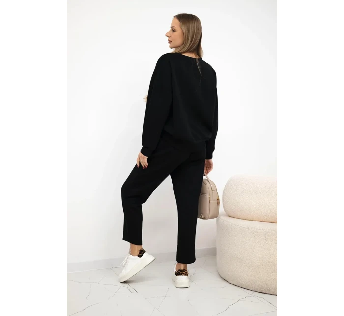 Viskózový komplet teplákové + kalhoty černý Viskózový komplet teplákové + kalhoty černý