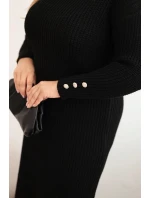 Dámská pletená suknička Plus Size s mohair černá