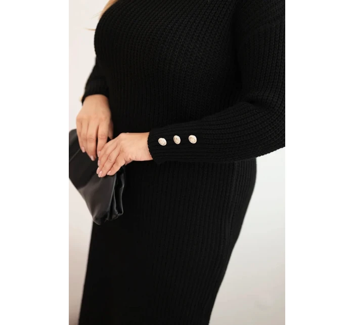 Dámská pletená suknička Plus Size s mohair černá