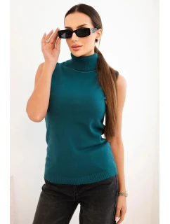 Dámská viskózová model 21407219 blůza s rolákem mořská - K-Fashion