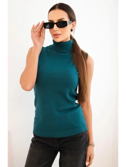 Dámská viskózová model 21407219 blůza s rolákem mořská - K-Fashion