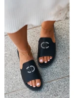 Elegantní Dámské Lesklé Žabky S Ozdobou model 21665164 Černé - S.Barski