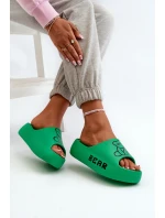 Dámské pěnové žabky na masivní podrážce s medvídkem Zelené model 21665955 - Boto