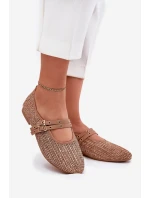 Baleríny S Pletením A Pásky Khaki model 21699466 - Boto