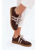 model 21703119 Semišové Nízké Tenisky Dámské Čokoládové - Zazoo