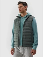 Pánská péřová vesta s model 20437840 výplní zelená - 4F Pánská péřová vesta s model 20437840 výplní zelená - 4F