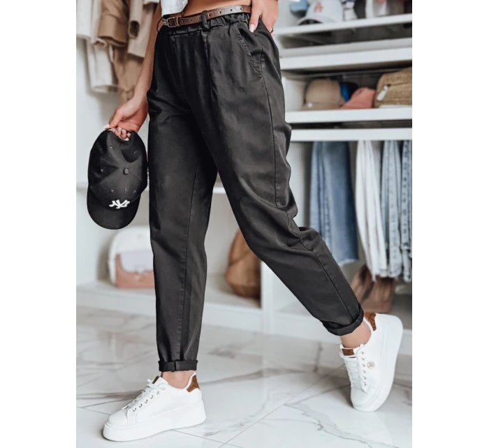 Dámské kalhoty chinos s páskem black Dstreet model 21986504 - FashionStreet