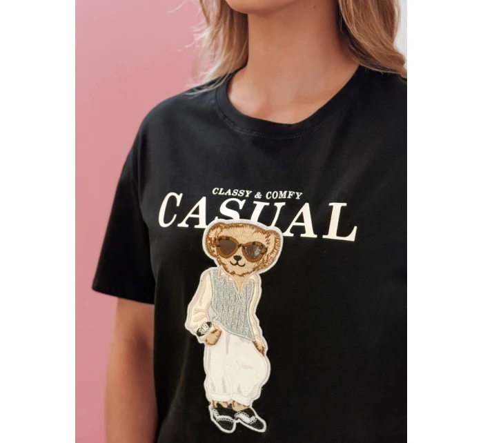 Dámské tričko s medvídkem MISTREET černé FashionStreet RY2873