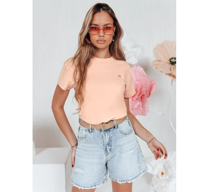 Dámské žebrované tričko SMILE FOR YOU růžové FashionStreet RY2907