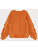 Teplá oranžová dámská mikina s mašlemi model 19742940 - MADE IN ITALY