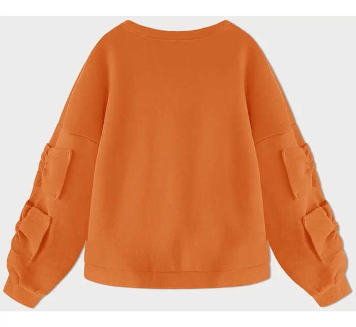 Teplá oranžová dámská mikina s mašlemi model 19742940 - MADE IN ITALY