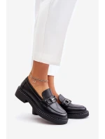 Dámské kožené mokasíny černé model 21633347 - SERGIO LEONE