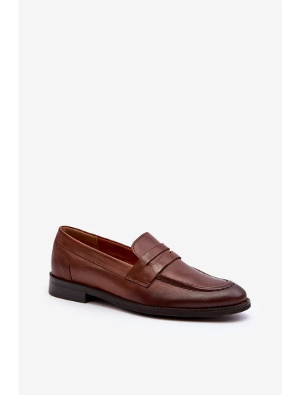 Mužské kožené polobotky  hnědé model 21641464 - Zazoo