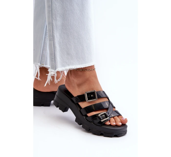 Dámské Sandály Na Nízkém Podpatku  Černé model 21661798 - Zaxy