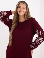 Sukienka RV SK model 21801855 bordowy - FPrice Sukienka RV SK model 21801855 bordowy - FPrice