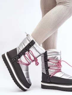 Dámské sněhule se stříbrným šněrováním