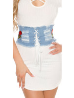 Trendy Jeans waist belt with patches