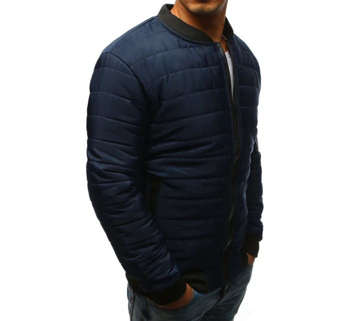 Pánská prošívaná bunda bomber tmavě modrá TX2205 Pánská prošívaná bunda bomber tmavě modrá TX2205