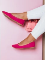 Dámské semišové baleríny s plochým podpatkem GLAMINO fuchsiová FashionStreet ZY0683