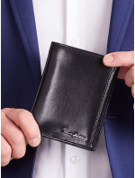 Černá vertikální kožená peněženka pro muže