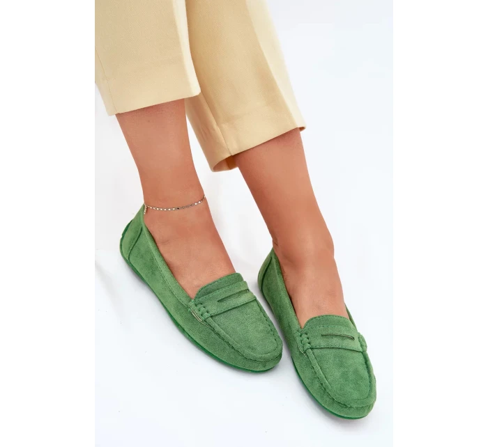 Dámské semišové mokasíny Lenvie – zelené