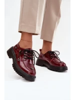 Dámské lakované kožené polobotky s připínacími doplňky Artiker – bordó