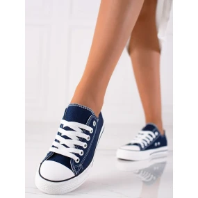 Komfortní dámské  tenisky modré bez podpatku