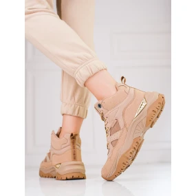 Pěkné dámské  tenisky hnědé bez podpatku