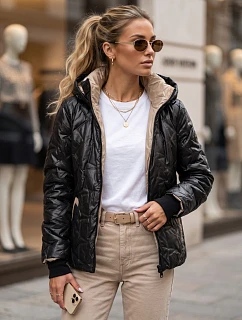Kurtka damska przejściowa z kapturem czarna model 22341029 - FashionStreet