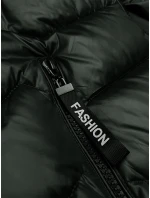 Prošívaná dámská bunda v army barvě s kapucí model 21247417 - S'WEST