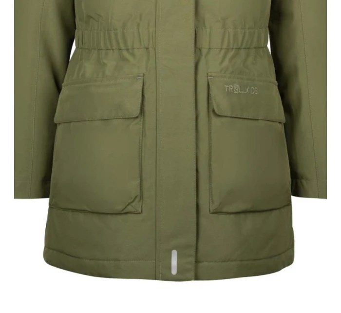 Dětská zimní bunda s kapucí Trollkids Dívčí nepromokavý kabát Alesund zelená (301-323)