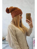 Milano fleecová čepice K203 mustard melange+brown